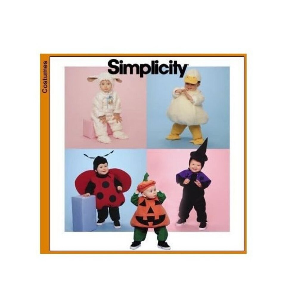 Simplicity 0638‎ 9318 Costumes Halloween Duck Lamb Ladybug Pumpkin Size 1/2 - 4